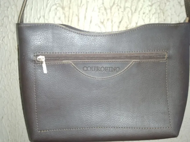 Bolsa transversal Couro Fino- Marrom