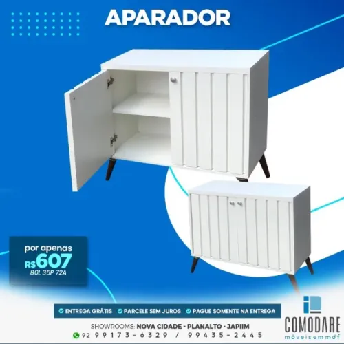 Aparador 2 Portas 80cm por R$ 607