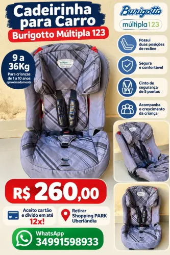 Cadeirinha para Carro Burigotto Múltipla 123