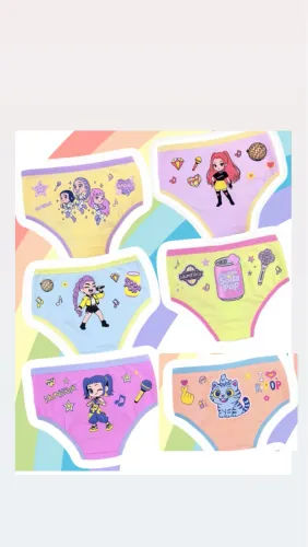 Kit com 6 calcinha infantil 100% Algodão