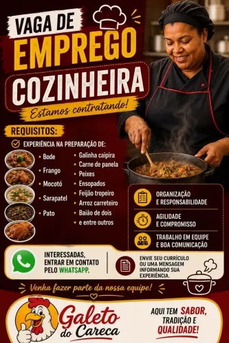 COZINHEIRA COM EXPERIÊNCIA 
