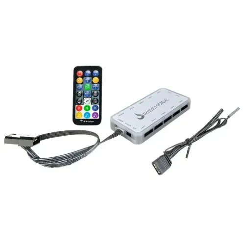 Kit 8 Ventoinhas Fan Rise Mode Smart, RGB, 120mm, Preto - RM-FC-05-12V COM CONTROLADORA