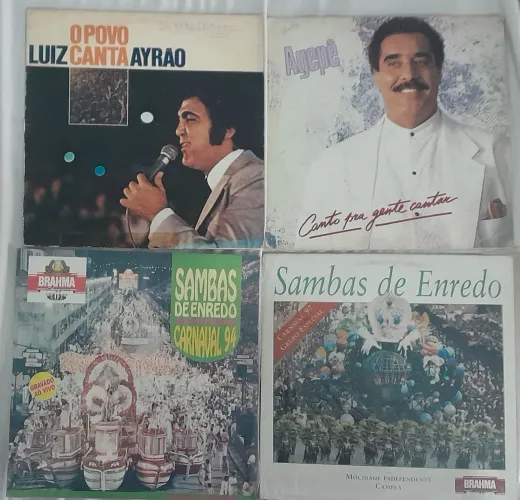 4 Discos Vinil Samba Enredo Carnaval 94 e 97 Agepê e Luiz Airão Frete Gratis