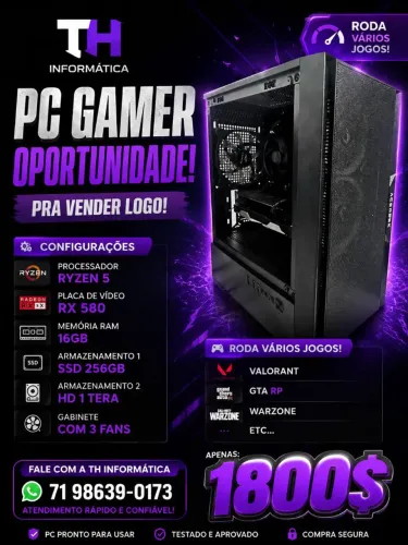 Pc gamer completo ryzen 5