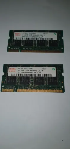 2 Memória RAM Sodimm Hynix PC2700S 512MB DDR 333MHz para Notebook