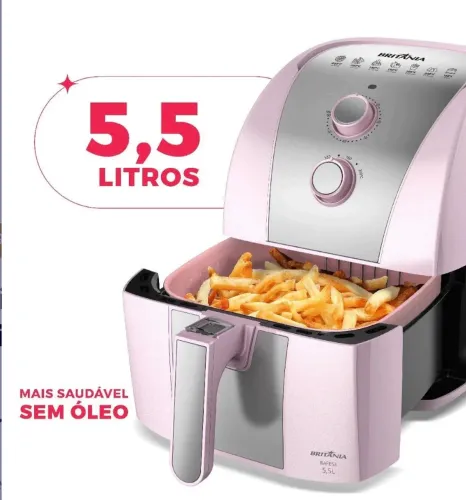 Air fryer rosa Britânia 5,5L nova
