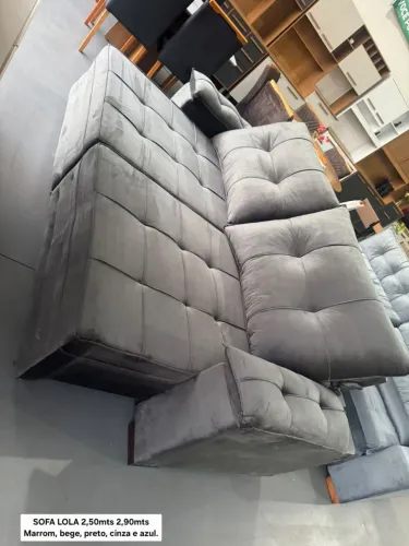 SOFA LOLA 2,50 mts $2.099,00 a vista ou 12x 204,65 Preto,azul,bege
