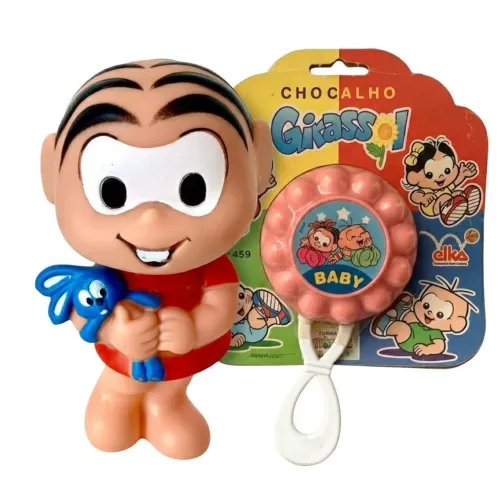 Boneca Mônica + Chocalho Lacrado Turma da Mônica