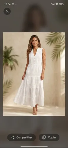 Vestido branco longo indiano novo
