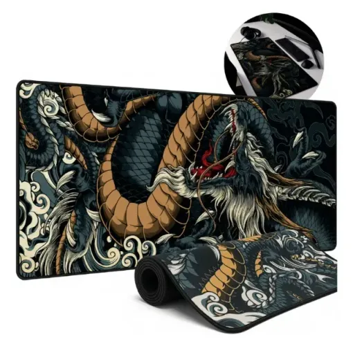 Mousepad Gamer 90x40 Extra Grande Antiderrapante Desk Pad Mouse Pad Grande Dragão Azul Spe