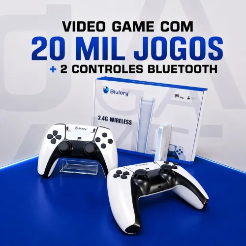 Vídeo Game com 20 MIL JOGOS + 2 Controles Bluetooth