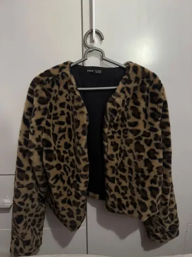 Casaco estampado leopardo Felpudo e Vintage