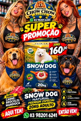 SNOW DOG *NAT* PREMIUM ESPECIAL 20KG ADULTO / CARNE; BRÓCOLIS E MANDIOCA 