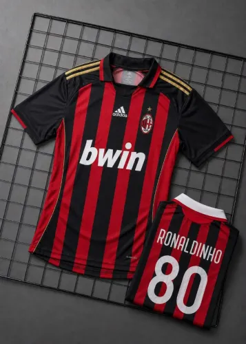 Camisa AC Milan Retrô Ronaldinho #80 - Adidas