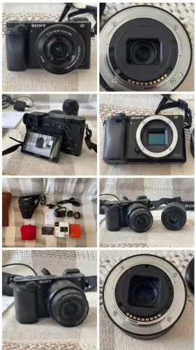 Camera Sony Alpha A6000 + Lentes SEL35F18 e SELP1650 + micro SD extreme pro 64gb