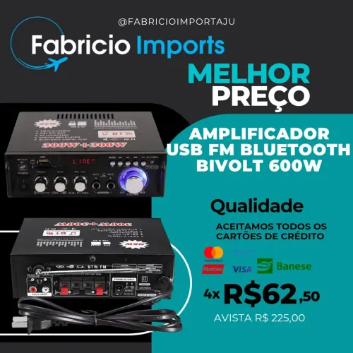 AMPLIFICADOR USB BLUETOOTH FM
