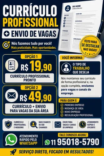 ? Currículo pronto e enviado para Recrutamento