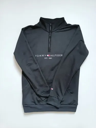 Moletom gola meio ziper tommy hilfiger