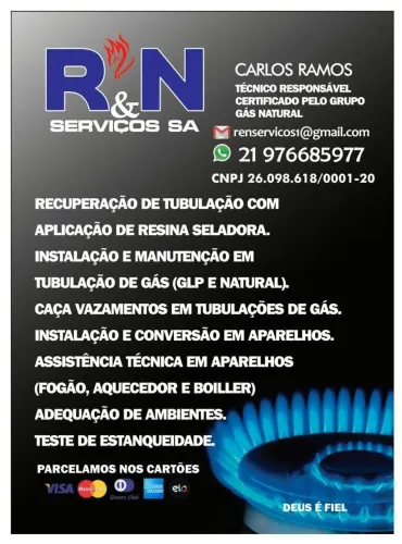 Encanador Gasista Instalação e Manutenção em tubulação de Gás.