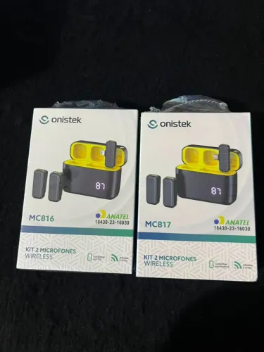 Microfone de Lapela Sem Fio com 2 Microfones - USB-C e Lightning para Android e iPhone