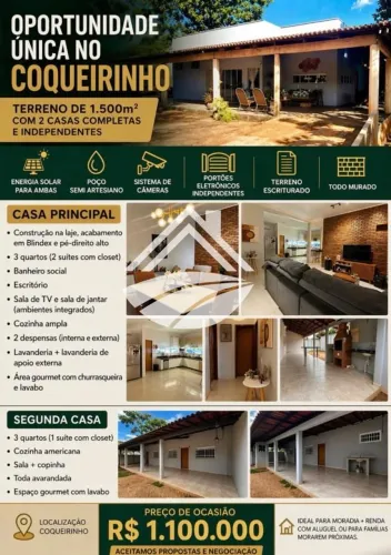 Casa em Condomínio para Venda em Palmas, Área Rural de Palmas, 6 dormitórios, 3 suítes, 7