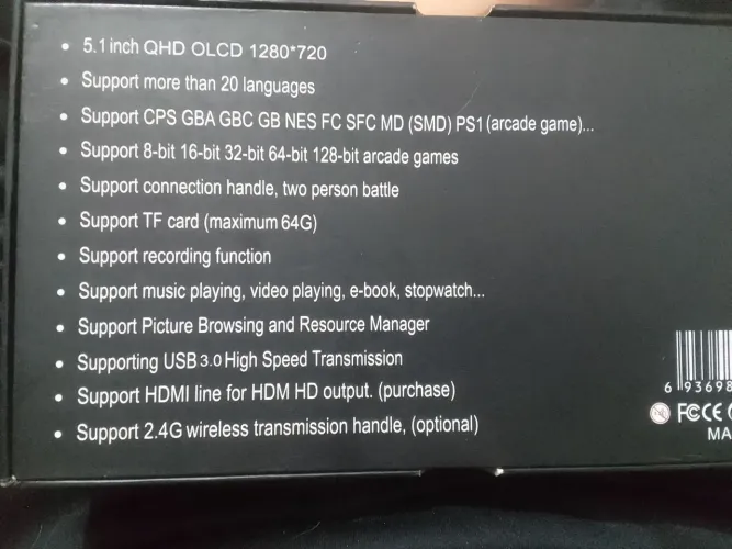 Mini game portátil tela 5.1 QHD OLCD leia a descrição