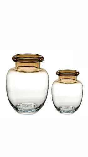 Conjunto de Vasos Decorativo De Vidro Com Degradê Fumê