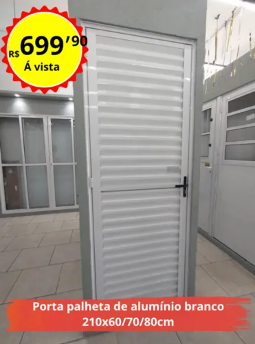 Porta de aluminio palheta completo maxx branca - Oferta Setembro 2026
