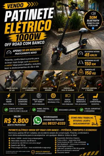 Patinete Elétrico 1000w