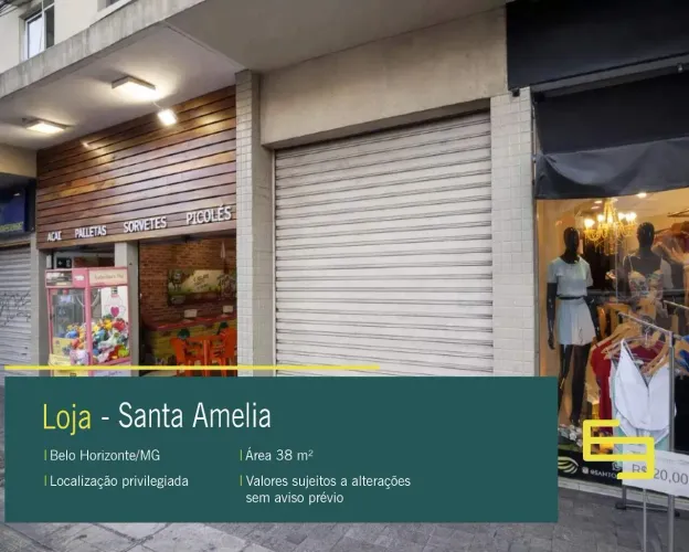 Loja para alugar no bairro Santa Amélia