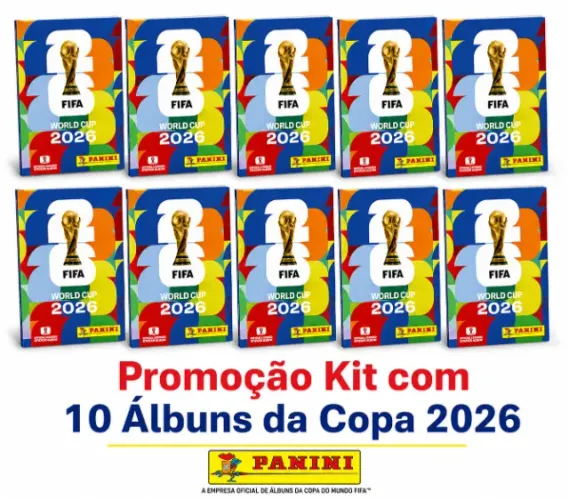 Kit Exclusivo Com 10 Álbuns da Copa Oficial 2026 - Últimas Unidades