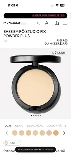Base em pó MAC