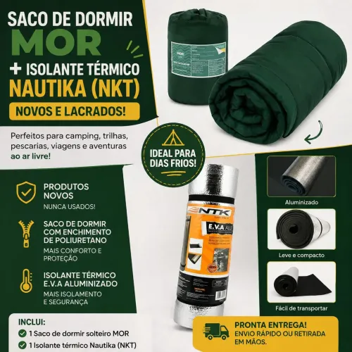 Kit Saco de Dormir MOR + Isolante Térmico NTK