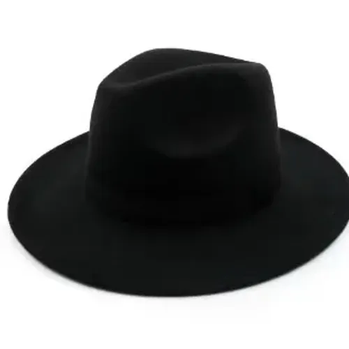 Chapéu Fedora Feltro Country Preto aba reta