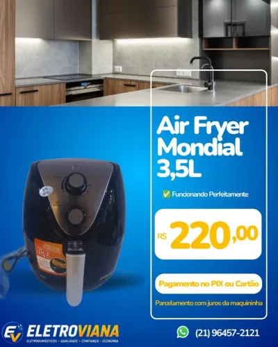 Air Fryer Mondial 3,5L - NOVA (Sem Uso!)