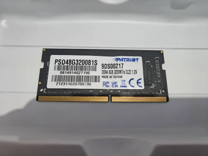 Memória RAM Patriot DDR4 8GB 3200MHz SODIMM para Notebook