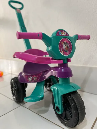 Kendy, Triciclo Infantil, Kemotoca BABY DOG ROXO, com Haste