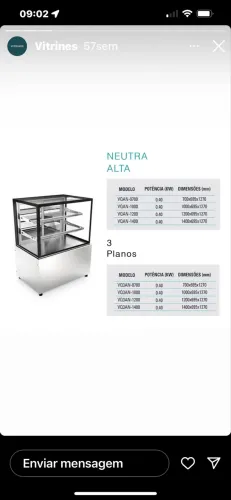 Vitrine refrigerada/ refrigerador
