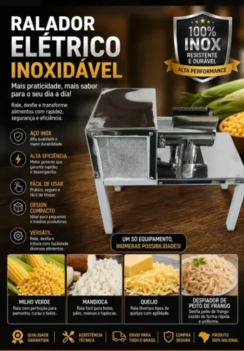 Vendo Ralador Industrial de mandioca, milho e queijo.