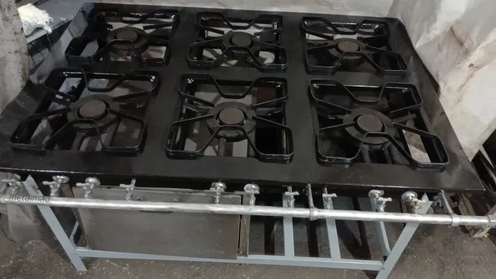 Fogão industrial metalmaq 6 bocas duplas de 40x40 com forno 