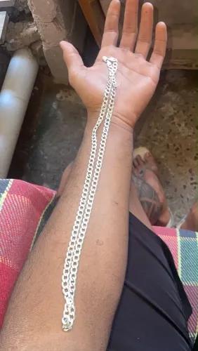 Cordão de prata elo escama de peixe