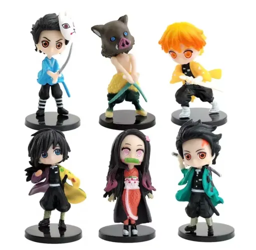 Kit 6 miniaturas anime Demon Slayer