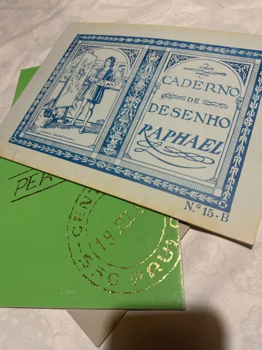 Caderno antigo é raro de desenho Raphael ( folhas brancas )