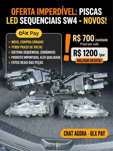 Par de Pisca LED Sequencial SW4 / Hilux - Novo (Sem Uso)