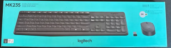 Teclado e Mouse sem fio Logitech MK235 - Cinza Escuro