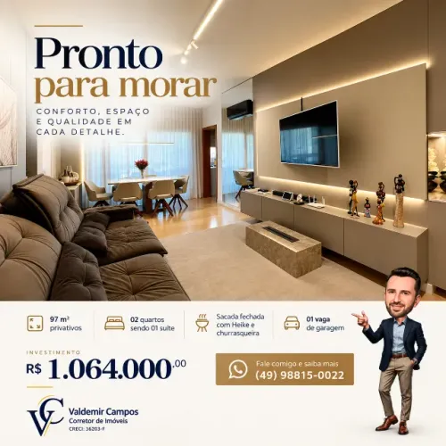 Apartamento mobiliado e pronto para morar na Rua Guaporé