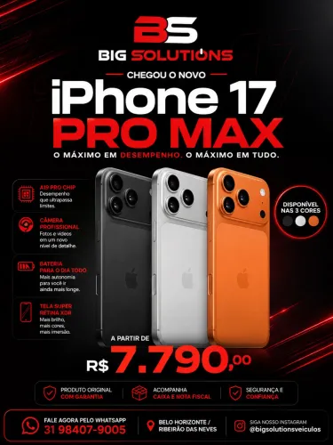 iPhone 17 pro max 256 novo lacrado