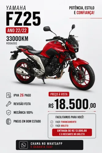 Oportunidade Fz25 2022 (leia)