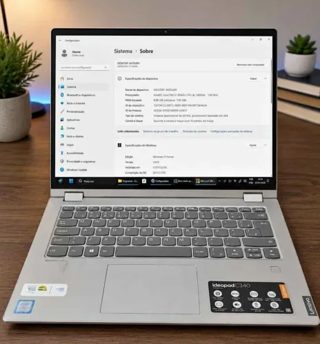 Notebook Lenovo i7 8ª Geração ? SSD NVMe 256GB ? Tela Full HD Touch-screen ? 8GB RAM DDR4
