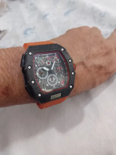 Relógio Richard Mille cronógrafo em carbono . Todo funcional